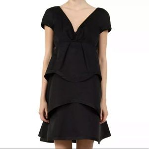 Marc Jacobs Black Silk Tiered Cocktail Dress